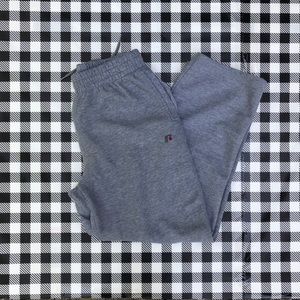 grey russell athletic straight leg fleece sweatpants